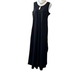 Talbots plus LB maxi dress w/extra button cute keyhole detail at front neck NWOT